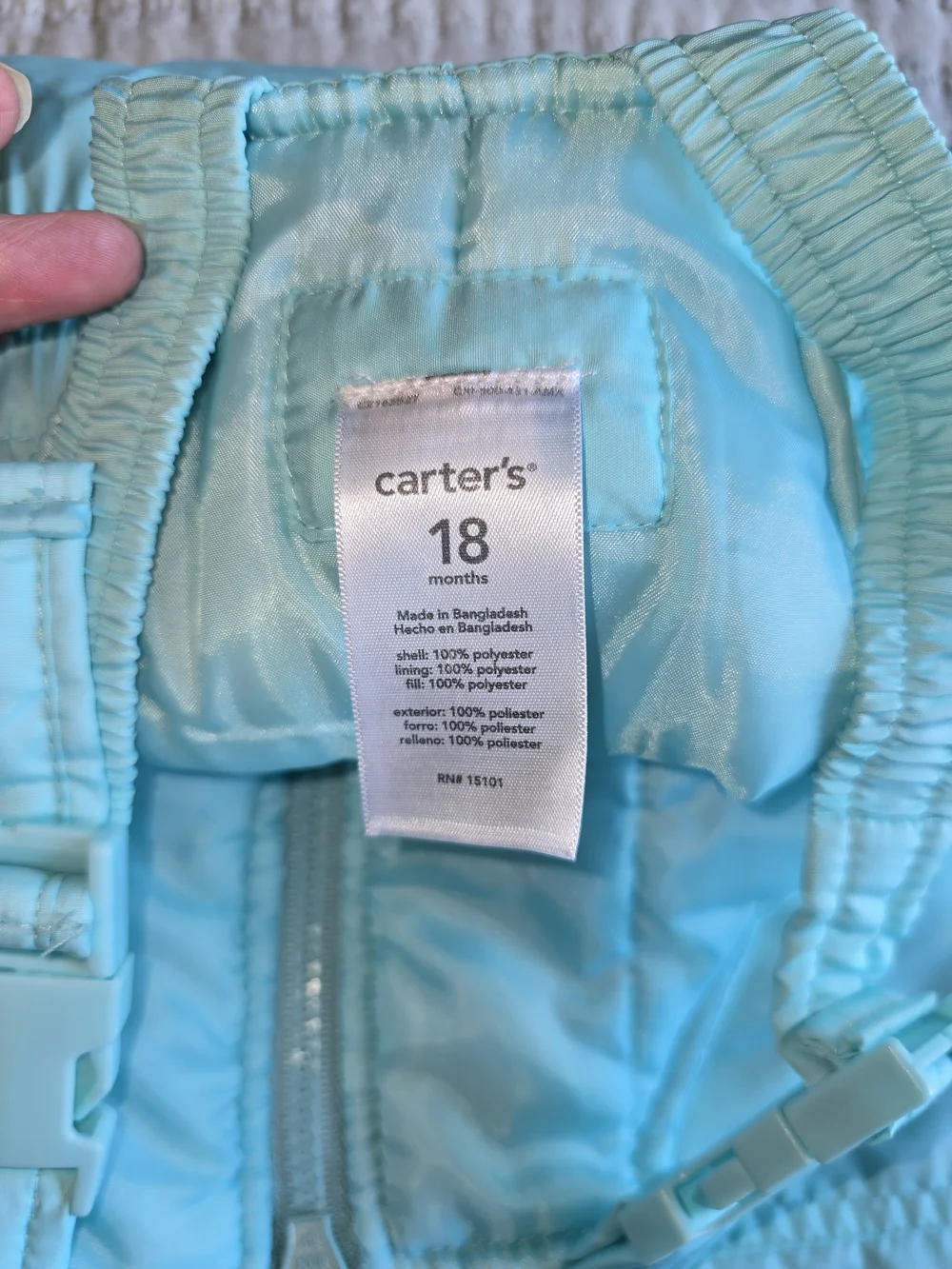 Carter's Light Turquoise Snow Overalls Bib
